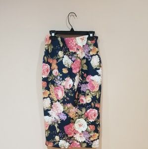 TOBI floral pencil skirt